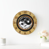 Yin Yang with music words 1 Große Wanduhr (Zuhause)