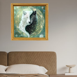 Yin Yang Wolf Art - Fantasy Artwork Poster