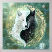 Yin Yang Wolf Art - Fantasy Artwork  Poster (Vorne)