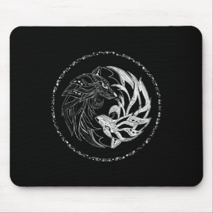 Yin Yang, Wolf, Wölfe, Yinyang, Chi Gong Taichi,  Mousepad