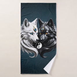 Yin Yang Wolves. Badehandtuch