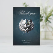 Yin Yang Wolves. Dankeskarte (Stehend Vorderseite)