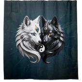 Yin Yang Wolves. Duschvorhang (Vorderseite)
