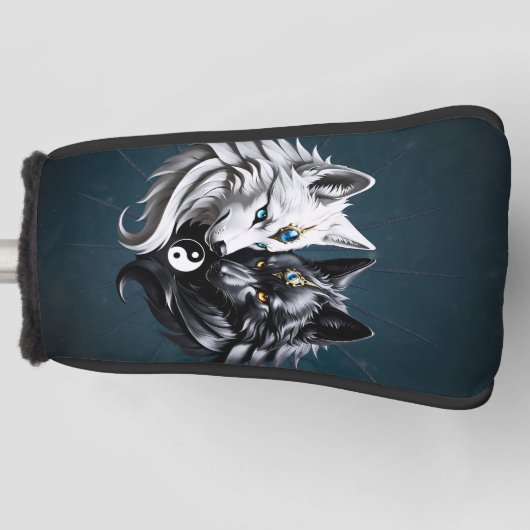 Yin Yang Wolves. Golf Headcover (Vorderseite)