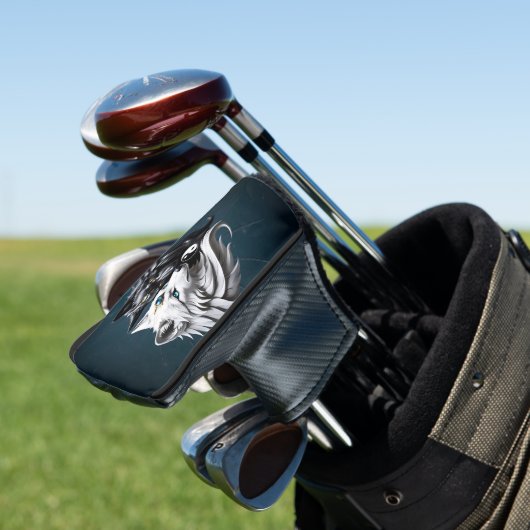 Yin Yang Wolves. Golf Headcover (In Situ)