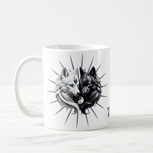 Yin Yang Wolves. Kaffeetasse (Links)