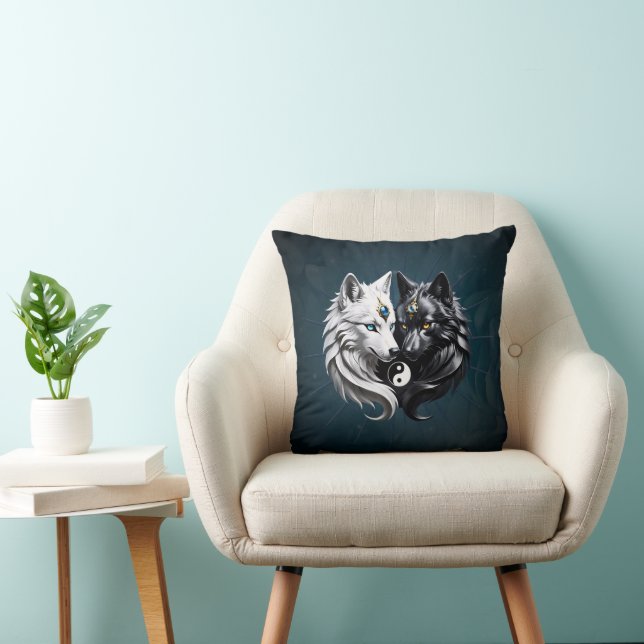 Yin Yang Wolves. Kissen (Stuhl )