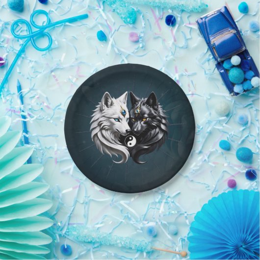 Yin Yang Wolves. Pappteller (Party)