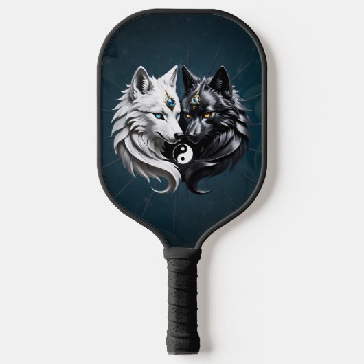 Yin Yang Wolves. Pickleball Schläger (Vorderseite)