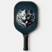 Yin Yang Wolves. Pickleball Schläger (Rückseite)