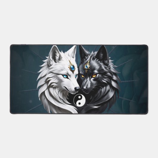 Yin Yang Wolves. Schreibtischunterlage (Vorderseite)