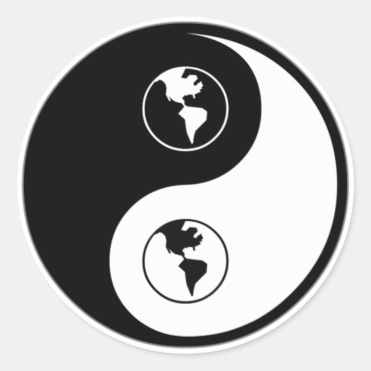 Yin Yang World Domination Runder Aufkleber (Vorderseite)