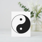 Yin Yang Ying Taoism Sign Chinese Taijitu Black Postkarte (Stehend Vorderseite)
