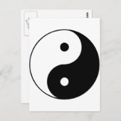 Yin Yang Ying Taoism Sign Chinese Taijitu Black Postkarte (Vorne/Hinten)