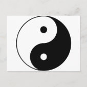 Yin Yang Ying Taoismus Sign Chinese Taijitu Black Postkarte (Vorderseite)