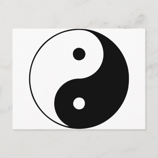 Yin Yang Ying Taoismus Sign Chinese Taijitu Black Postkarte (Vorderseite)