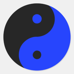 Yin Yang Ying Taoismus Sign Chinese Taijitu Blue Runder Aufkleber