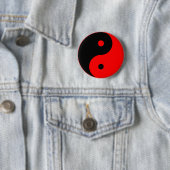 Yin Yang Ying Taoismus-Zeichen-Chinese Taijitu Rot Button (Beispiel)
