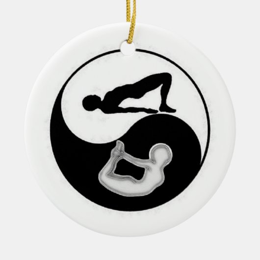 Yin-Yang-Yoga-Ornament Keramik Ornament (Vorne)