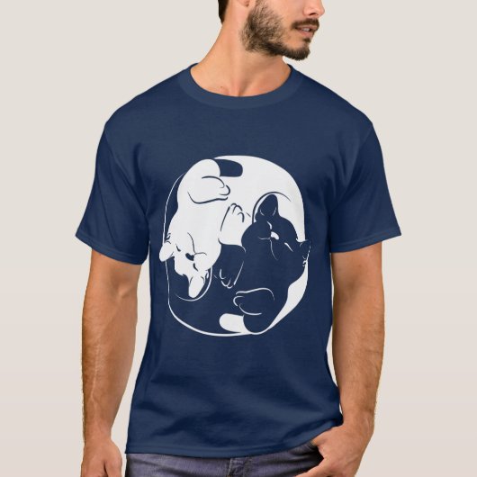 Yin Yang Yoga Zen CatsYoga Geschenk Katze T-Shirt (Vorderseite)