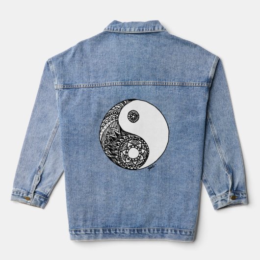 Yin Yang Zen Art Jeansjacke (Rückseite)