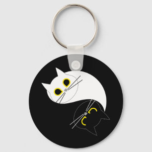 YIN YANG Zen Cat Key Ring Schlüsselanhänger