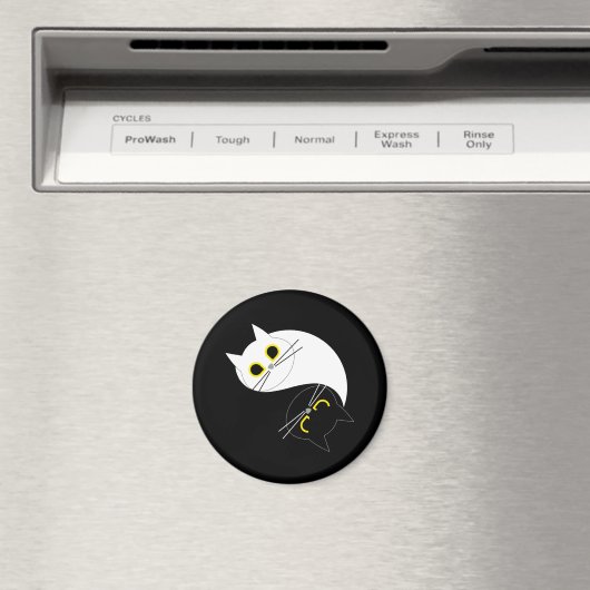 YIN YANG Zen Cat Magnet (In Situ (Geschirrspüler))