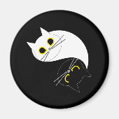 YIN YANG Zen Cat Magnet (Vorne)