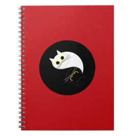 Yin Yang Zen Cat Spiral Notebook Notizblock