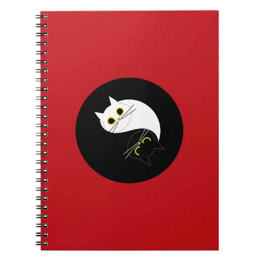 Yin Yang Zen Cat Spiral Notebook Notizblock (Vorderseite)