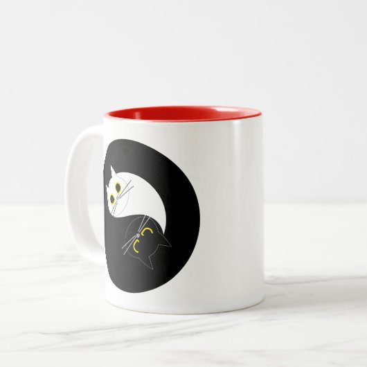 YIN YANG Zen Cat Tasse (Vorderseite Links)