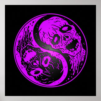 Yin Yang Zombies Lila und Black Poster