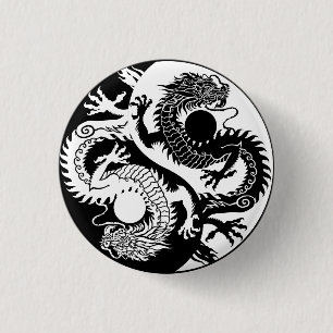 YIN YANG ZWEI DRAGONS SCHLÜSSELANHÄNGER BUTTON