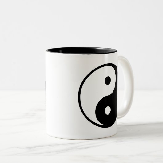 Yin Yang Zweifarbige Tasse (VorderseiteRechts)