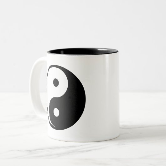 Yin Yang Zweifarbige Tasse (Vorderseite Links)