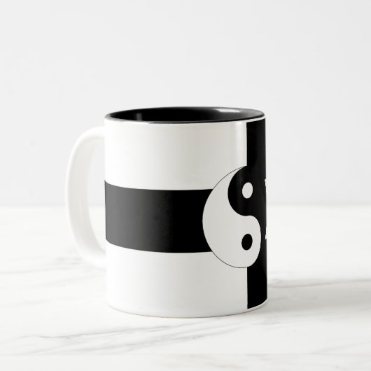 Yin Yang Zweifarbige Tasse (Vorderseite Links)