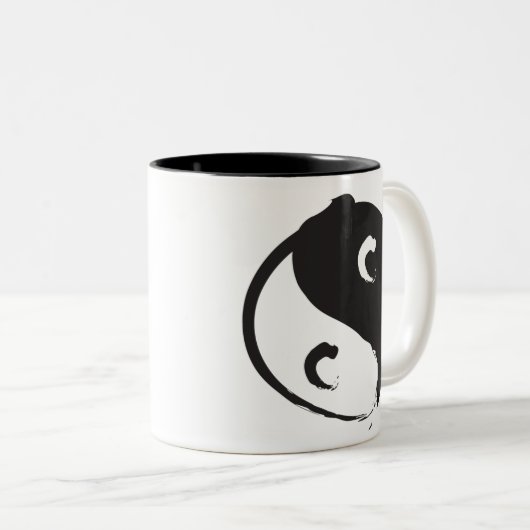 Yin Yang Zweifarbige Tasse (VorderseiteRechts)