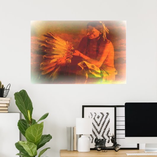 YIndian Feather Poster (Heimbüro)
