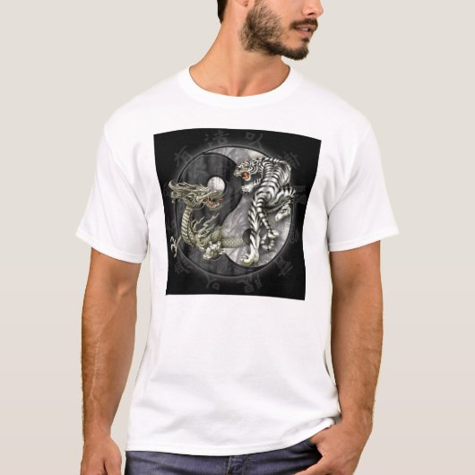 Ying einen Yang, Tiger gegen Drachen T-Shirt (Vorderseite)