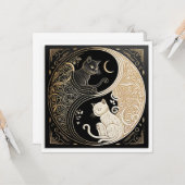 Ying und Yang Cats Karte (Vorderseite/Rückseite Beispiel)