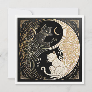 Ying und Yang Cats Karte