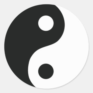 Ying und Yang-Ikone Runder Aufkleber