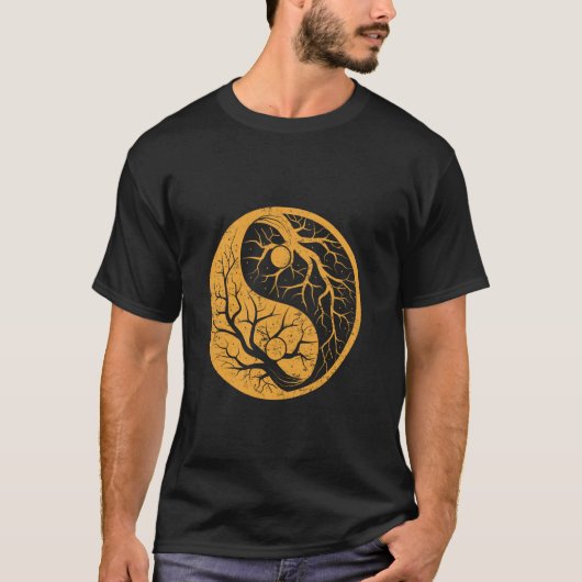 Ying und Yang Trees China Symbole Chinesisch T-Shirt (Vorderseite)