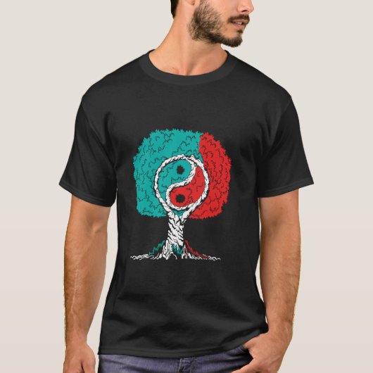 Ying und Yang Trees China Symbole Chinesisch T-Shirt (Vorderseite)