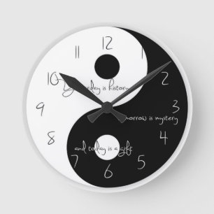 Ying und Yang-Uhr Runde Wanduhr