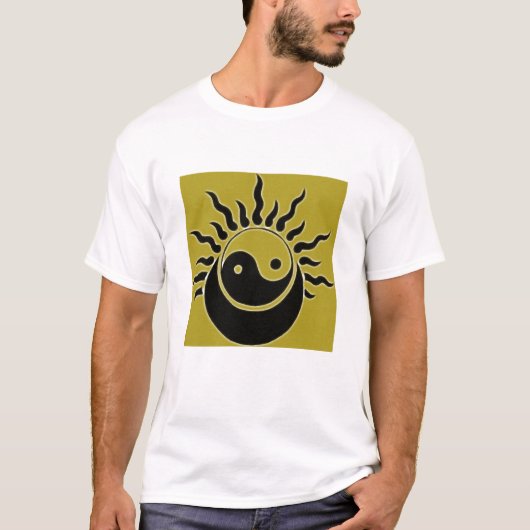ying yan mit Mond und Sonne vergoldet T-Shirt (Vorderseite)