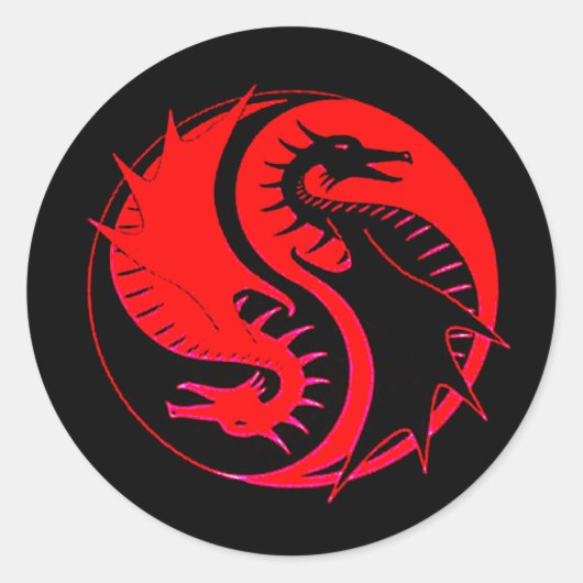 Ying Yang 3 Runder Aufkleber (Vorderseite)