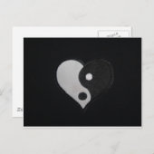 Ying Yang (B&W) Herzprodukte Postkarte (Vorne/Hinten)