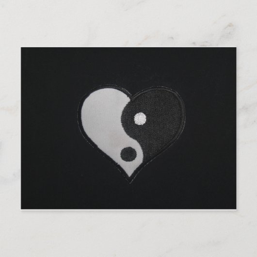 Ying Yang (B&W) Herzprodukte Postkarte (Vorderseite)