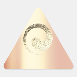 Ying Yang Balance Rose Gold Pace Spirituelle Trian Dreieckiger Aufkleber